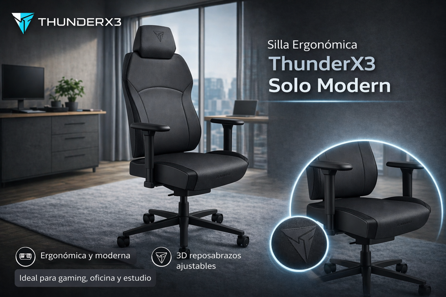 Silla Oficina ThunderX3 Solo Modern